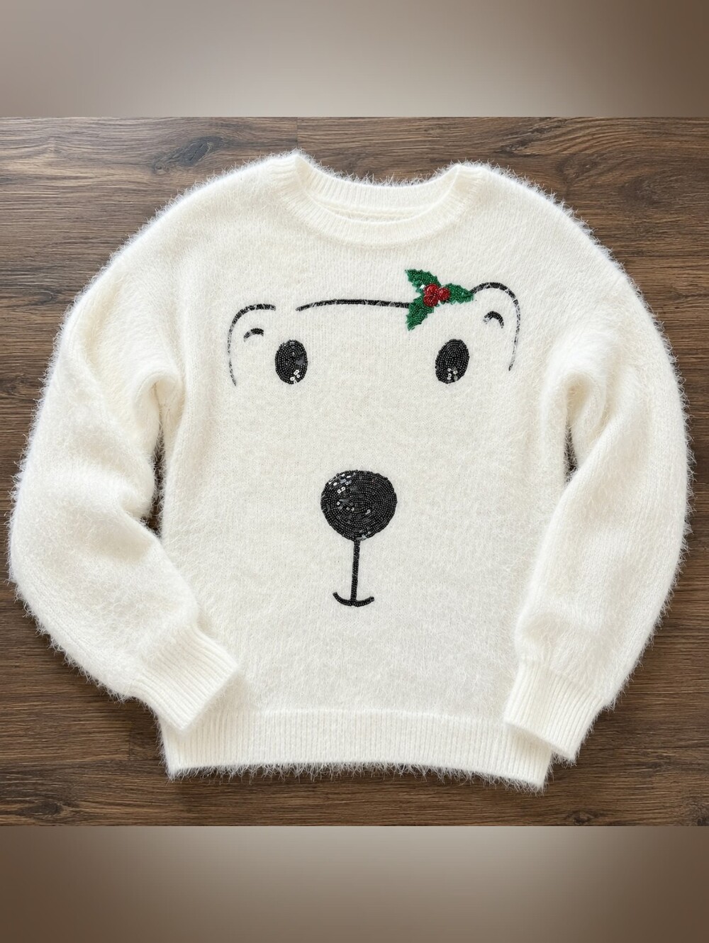 🎄 Holiday Time Polar Bear Christmas Fuzzy Sweater